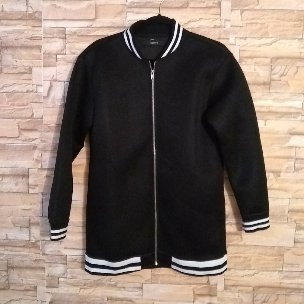 ❤Varsity striped trim bomber jacket